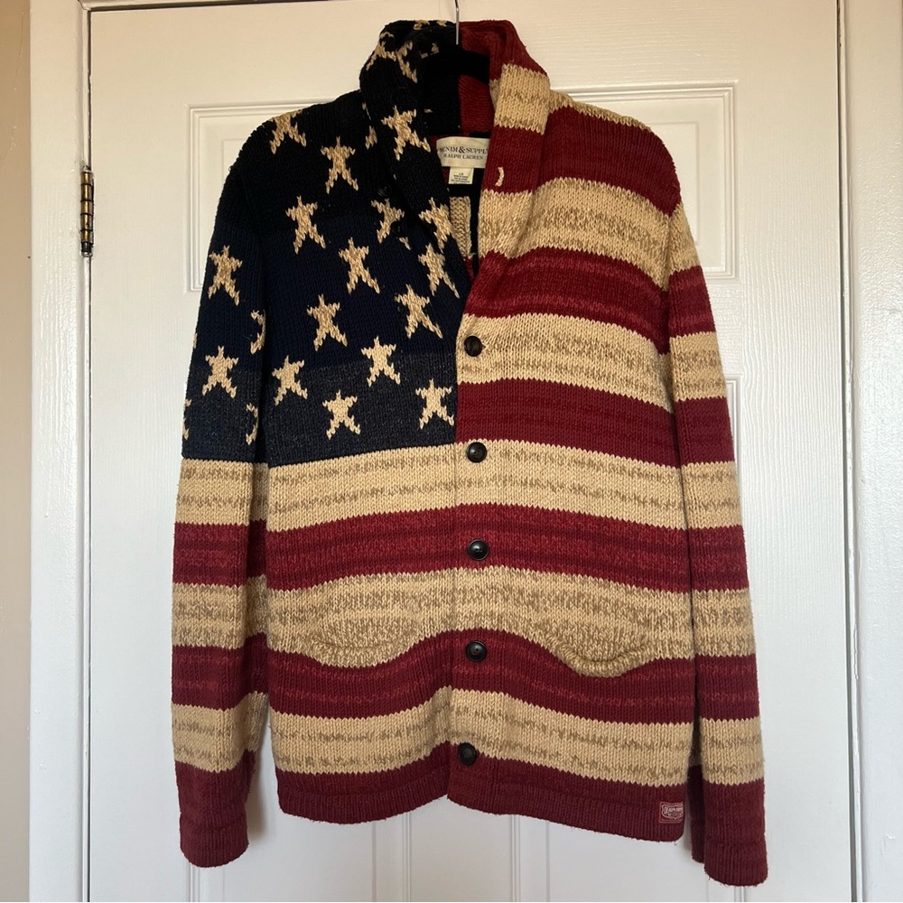 Ralph Lauren Navy and Red Star Cardigan